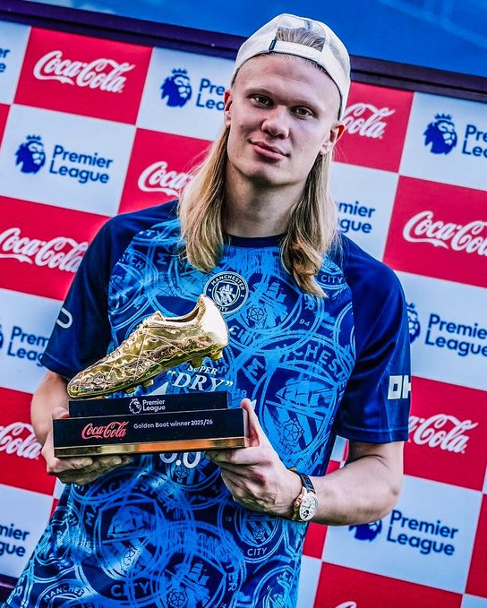  Erling Haaland with his 3rd PL Golden Boot Award in four years.