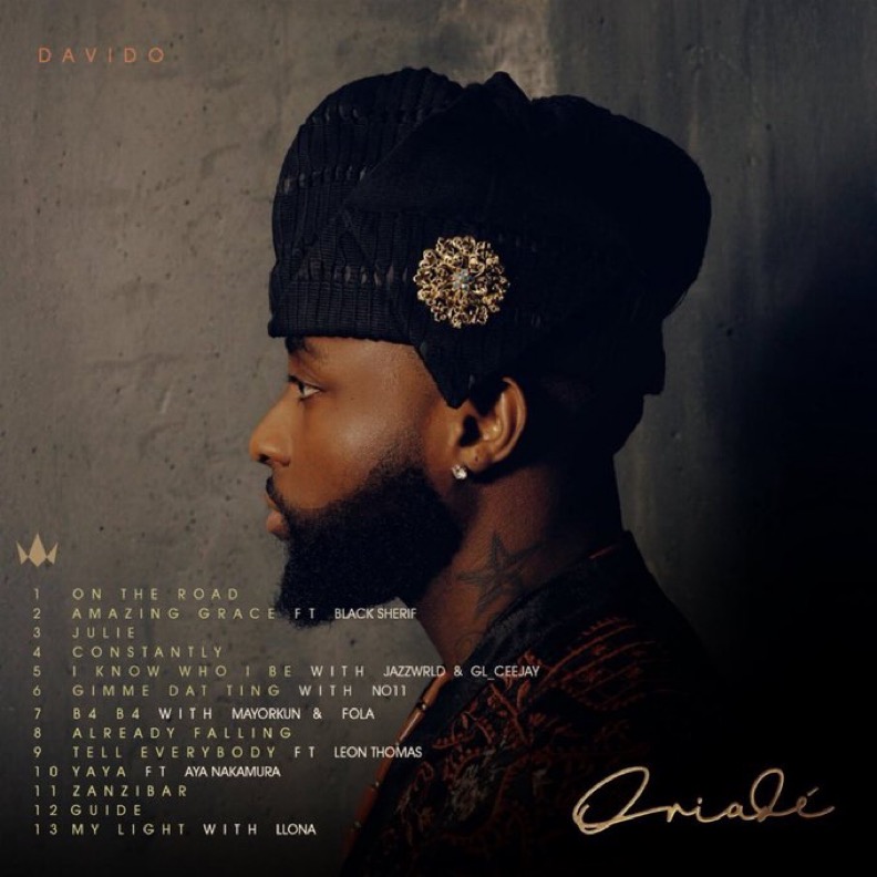 Davido Reveals "ORIADÉ" Album Tracklist Ft Black Sherif, Aya