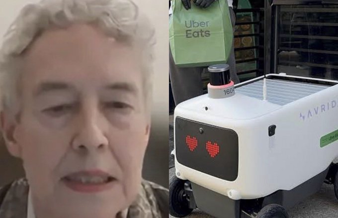 Uber Eats robot protest
